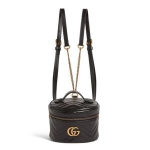 NWT Gucci Marmont GG Mini Black Leather Backpack + FREE GIFT 🎁